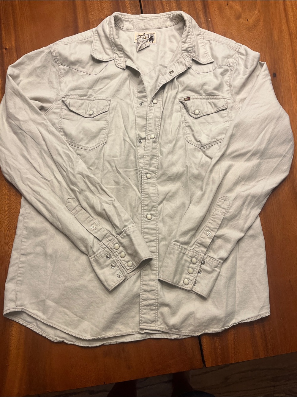 Taos Footwear Light Gray Men's Casual Button-Down Western Shirt